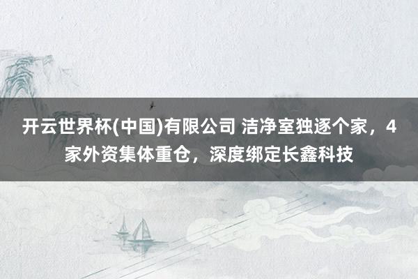 开云世界杯(中国)有限公司 洁净室独逐个家,4家外资集体重仓,深度绑定长鑫科技
