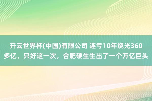 开云世界杯(中国)有限公司 连亏10年烧光360多亿,只好这一次,合肥硬生生出了一个万亿巨头