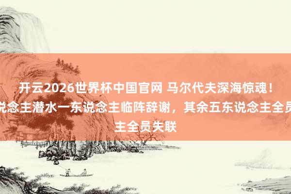 开云2026世界杯中国官网 马尔代夫深海惊魂!六东说念主潜水一东说念主临阵辞谢,其余五东说念主全员失联