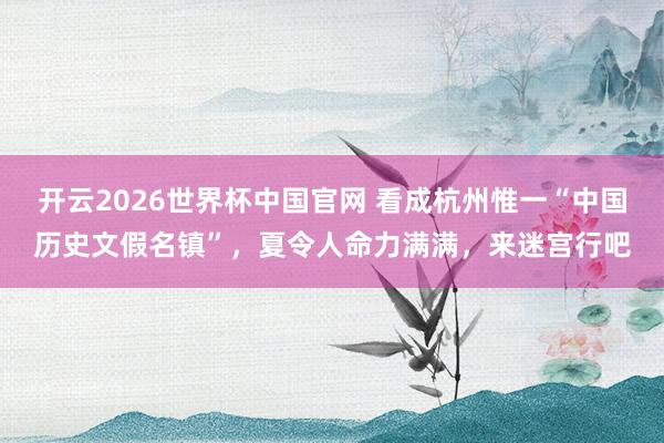 开云2026世界杯中国官网 看成杭州惟一“中国历史文假名镇”,夏令人命力满满,来迷宫行吧