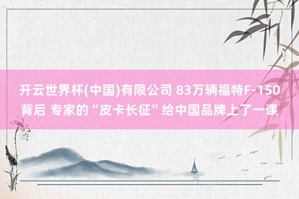 开云世界杯(中国)有限公司 83万辆福特F-150背后 专家的“皮卡长征”给中国品牌上了一课