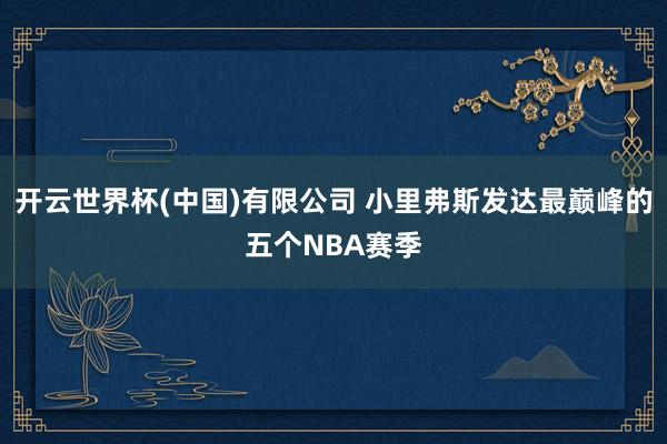 开云世界杯(中国)有限公司 小里弗斯发达最巅峰的五个NBA赛季