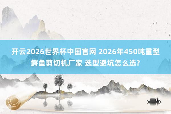 开云2026世界杯中国官网 2026年450吨重型鳄鱼剪切机厂家 选型避坑怎么选?
