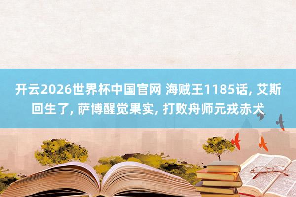 开云2026世界杯中国官网 海贼王1185话, 艾斯回生了, 萨博醒觉果实, 打败舟师元戎赤犬