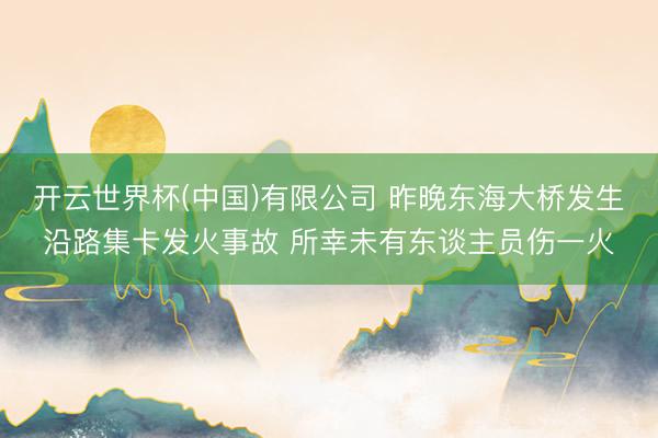 开云世界杯(中国)有限公司 昨晚东海大桥发生沿路集卡发火事故 所幸未有东谈主员伤一火