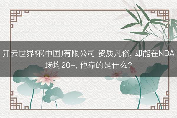 开云世界杯(中国)有限公司 资质凡俗, 却能在NBA场均20+, 他靠的是什么?