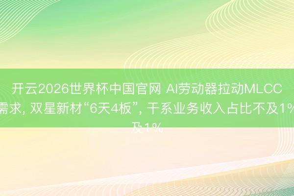开云2026世界杯中国官网 AI劳动器拉动MLCC需求, 双星新材“6天4板”, 干系业务收入占比不及1%